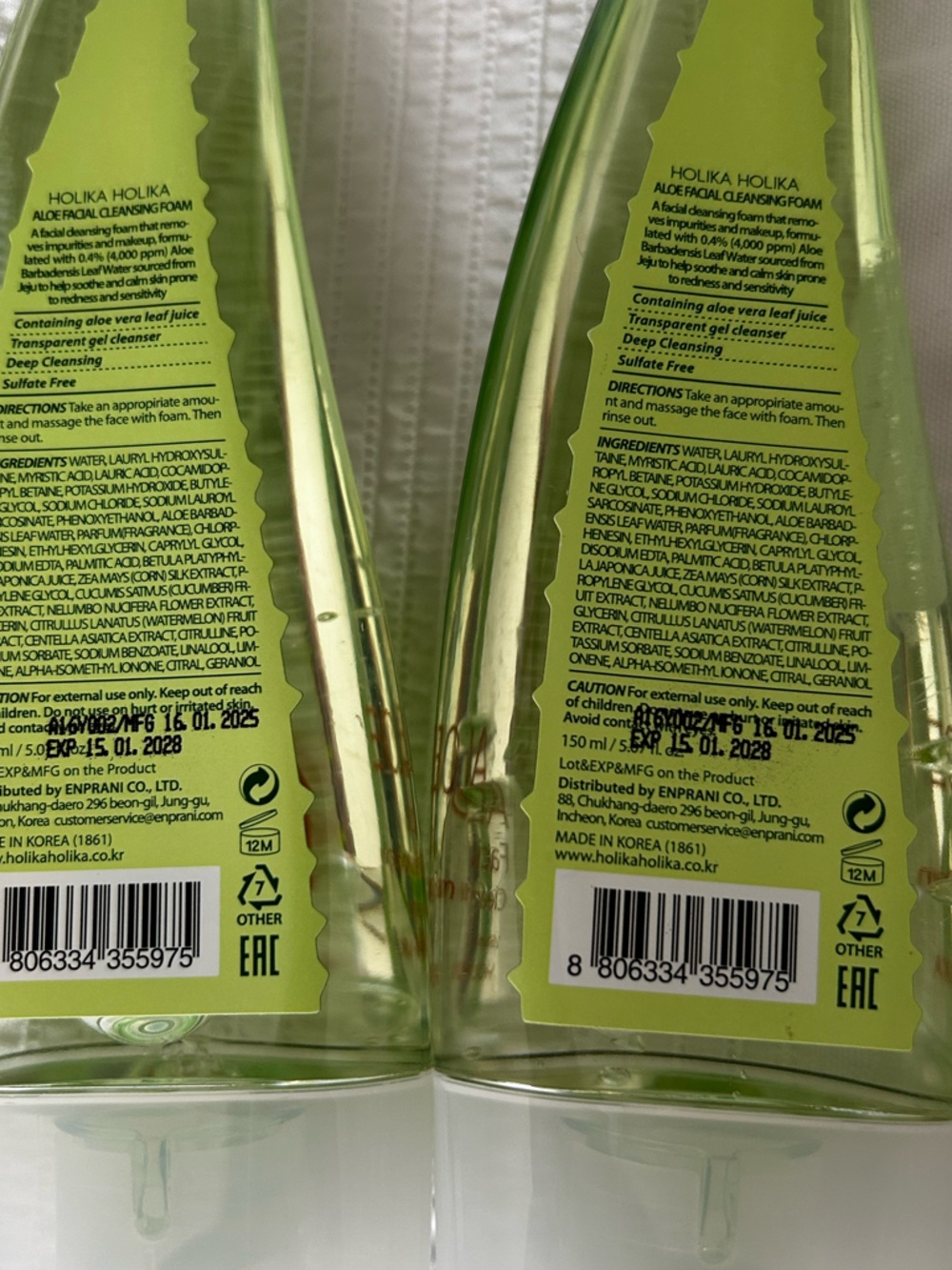 Holika Holika Aloe Facial Cleansing Foam - Set of 2 - Picture 2 of 2